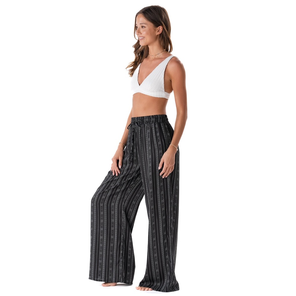 NWT Lotus and Luna Flowy Boho Wide Leg Drawstring Pants, Large - Akha Tribal - Picture 2 of 11